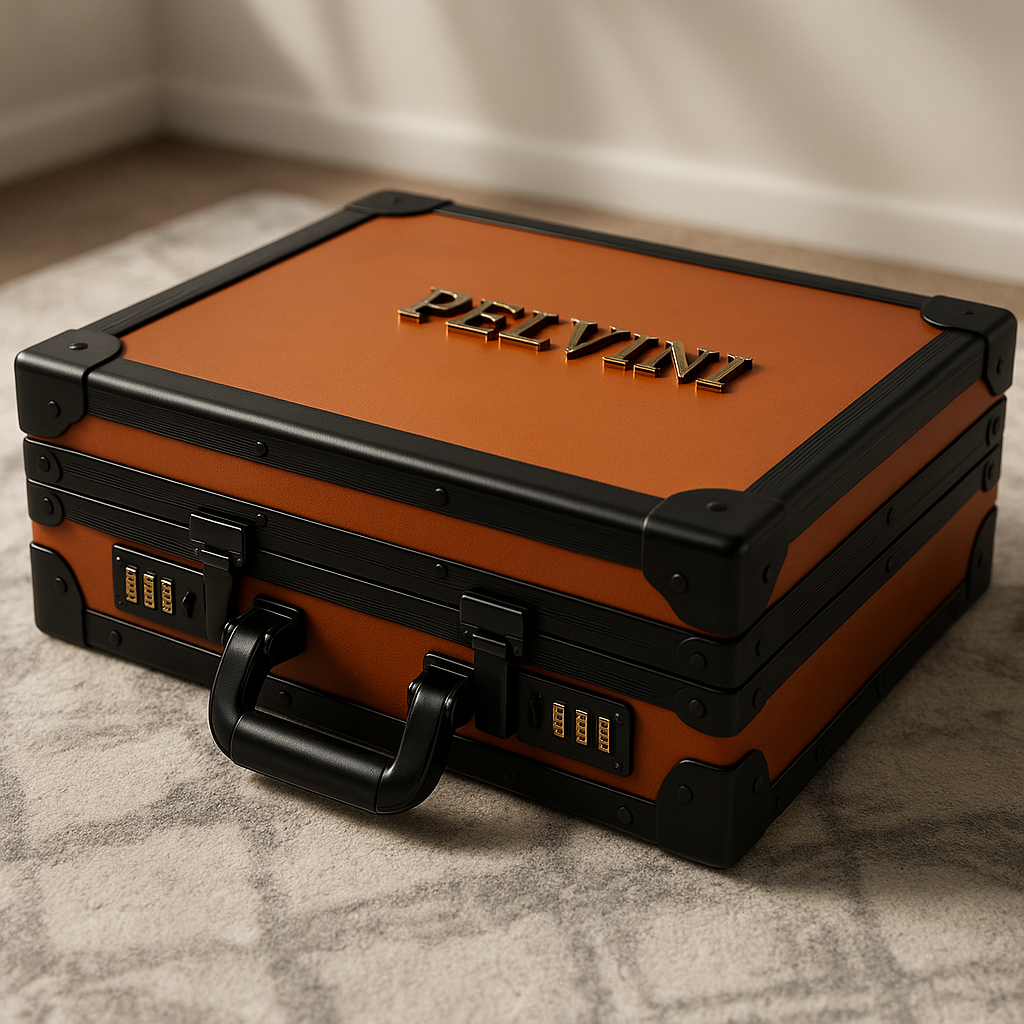 Luxury Pelvani Briefcase - Cognac