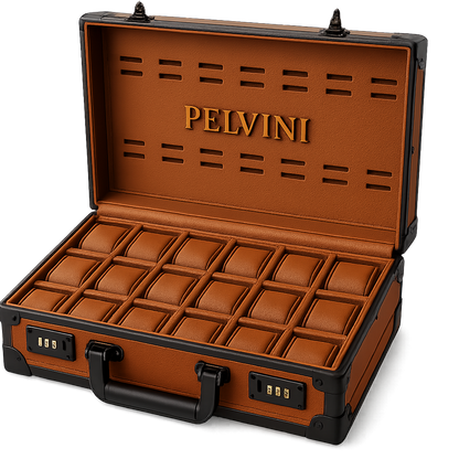 Luxury Pelvani Briefcase - Cognac